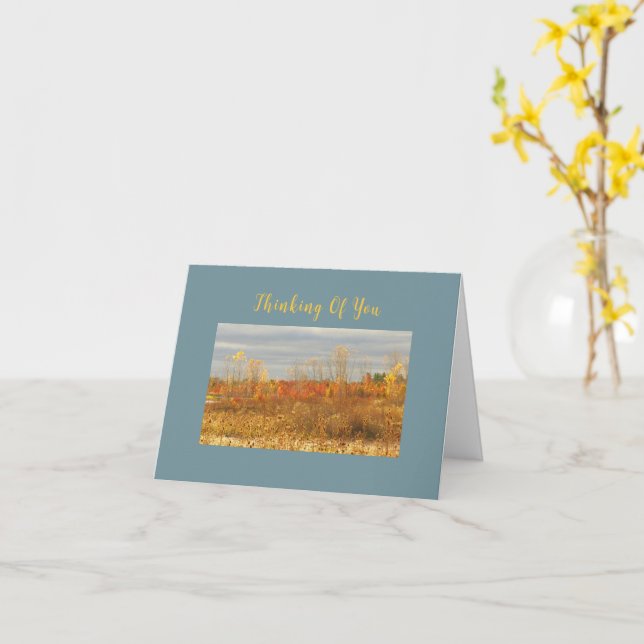"TÄNKANDE AV DIG"/FÄRGFULLT FÄLT I ÖSTERN KORT (Gul blomma)