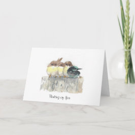 Tänkande av dig - fyra lite fåglar, stativ 1 ut kort