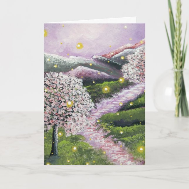 Tänkande av dig kort för FireflyDogwoodhälsning (Framsida)