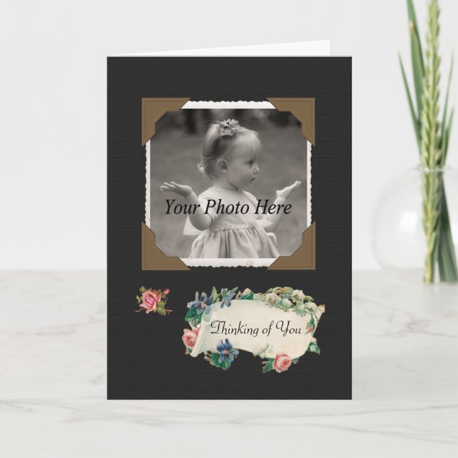 Tänkande av dig kort för foto för (Framsida)