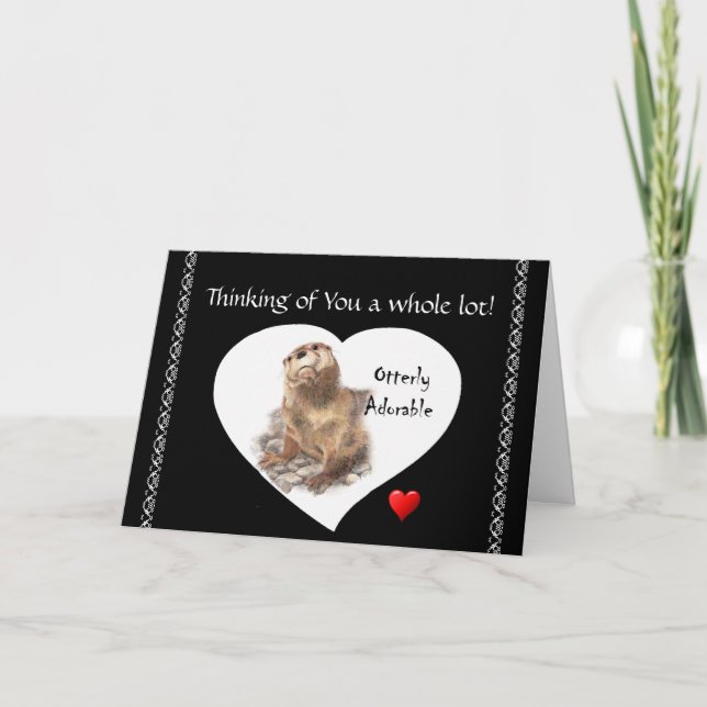 Tänkande av dig rolig Otterly vattenfärgutter Kort (Framsida)