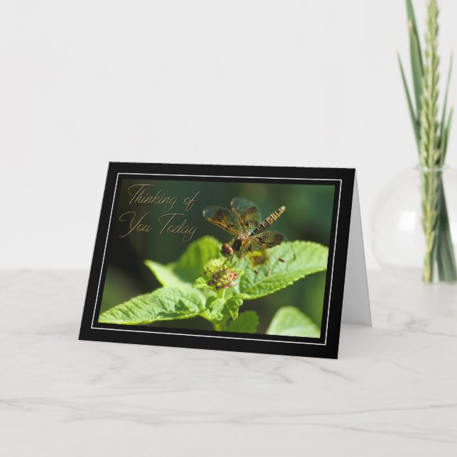 Tänkande av dig sländakort kort (Framsida)