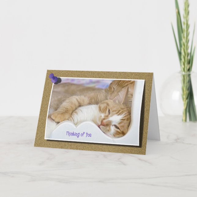 Tänkande av dig Tabby Kort (Framsida)