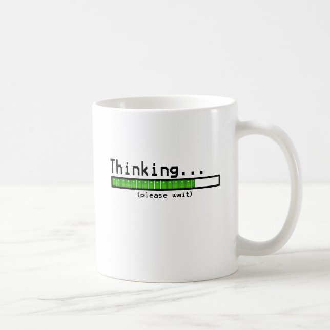 Tänkande behaga väntan kaffemugg (Höger)