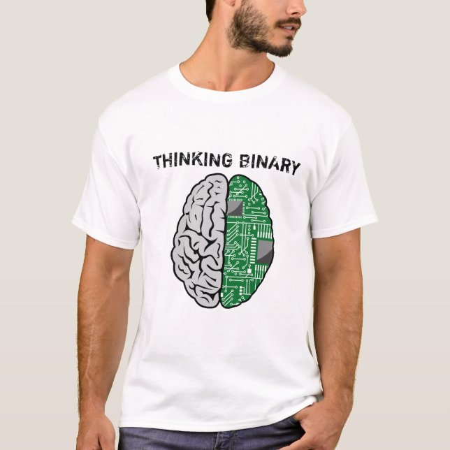 Tänkande binär skjorta t-shirt (Framsida)