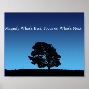 Tänkande blå himmel poster