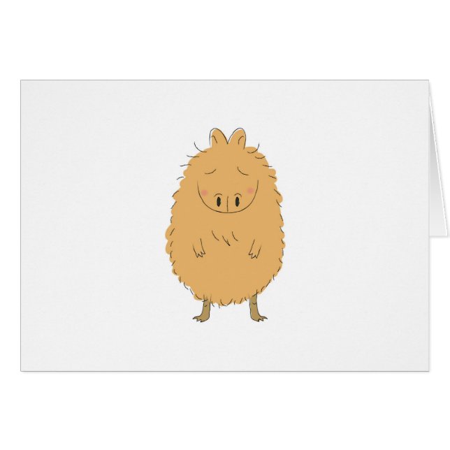 Tänkande Capybara Hälsningskort (Framsidan Horizontal)