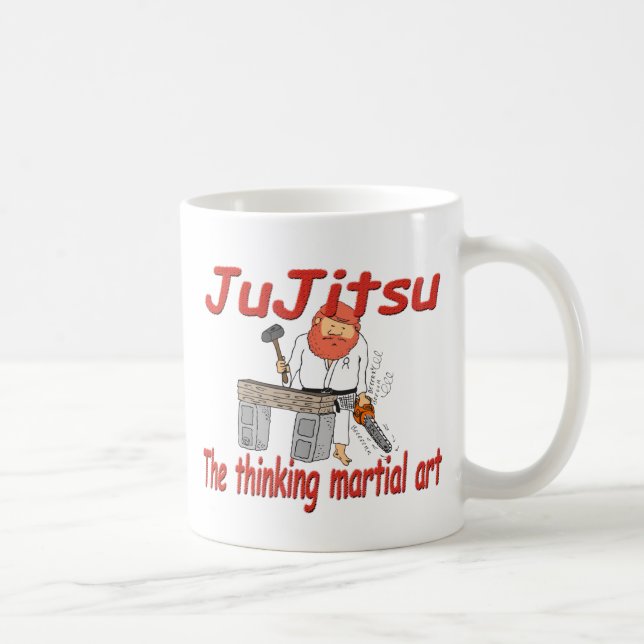 Tänkande kampsporttecknad för JuJitsu 363 Kaffemugg (Höger)