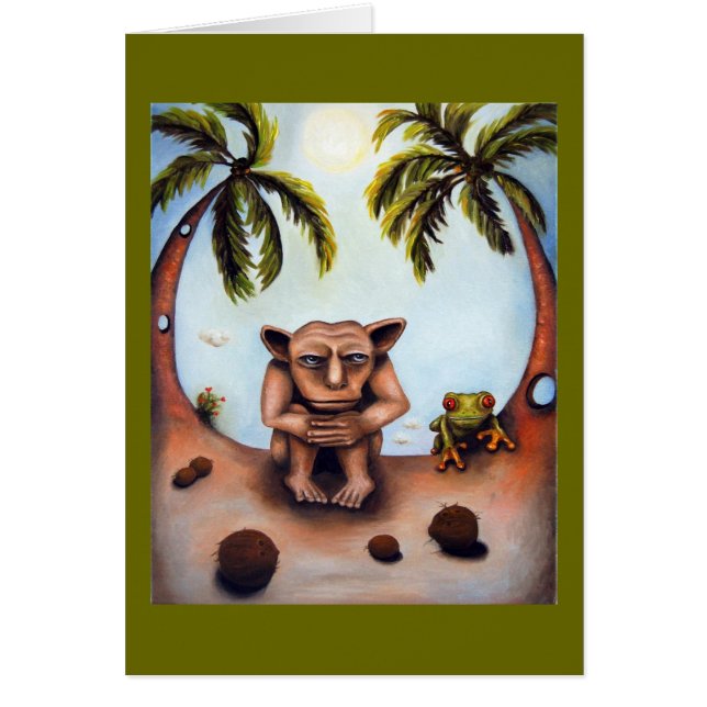 Tänkande om kokosnötter hälsningskort (Framsidan)