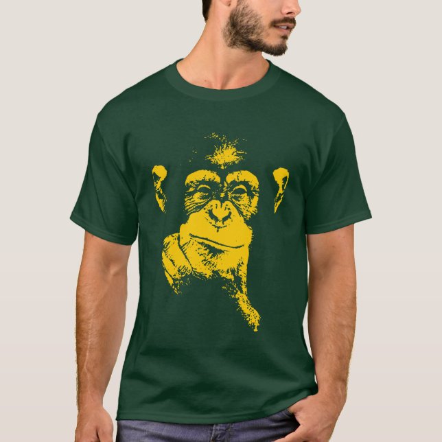 tänkande schimpans t shirt (Framsida)