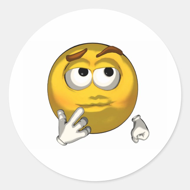 Tänkande - toon runt klistermärke (Framsida)