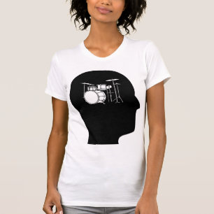 Tänkande trummar omkring tee shirt