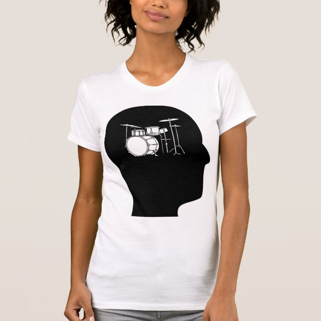 Tänkande trummar omkring tee shirt (Framsida)