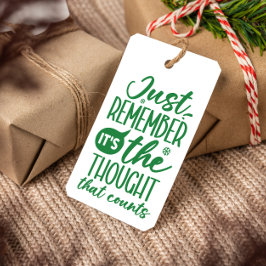 TÄNKANDET SOM RÄKNAR FUNNY CHRISTMAS GRÖNT PRESENTETIKETT