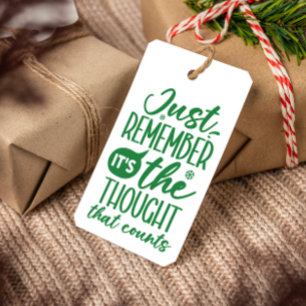 TÄNKANDET SOM RÄKNAR FUNNY CHRISTMAS GRÖNT PRESENTETIKETT