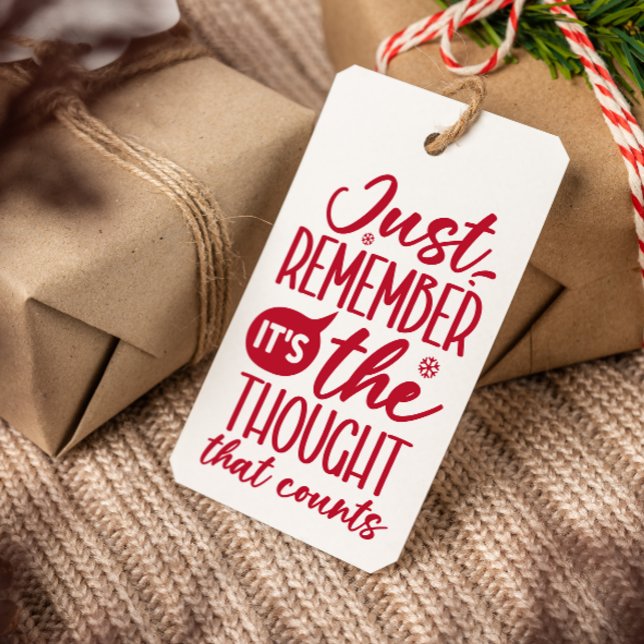 TÄNKANDET SOM RÄKNAR FUNNY CHRISTMAS RED PRESENTETIKETT (Sarcasm, snark, silliness, (honesty?)…whatever you call it, embrace the humor this holiday season)