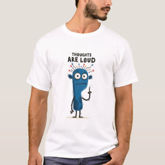 Tankar Är Höga Roligt Blått Alien Karaktär Present T Shirt