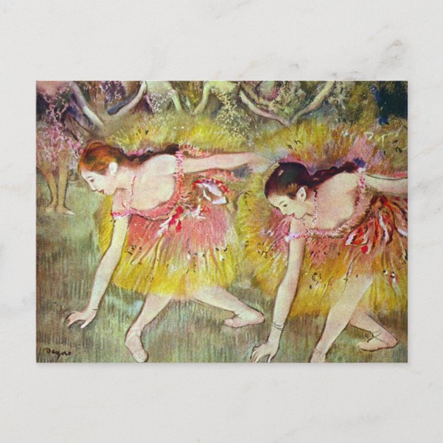Tankar böjda av Edgar Degas, Ballet Art Vykort (Framsida)