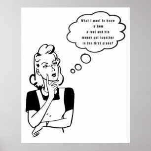 Tankar hos en Sarcastic Retro Housefru Poster