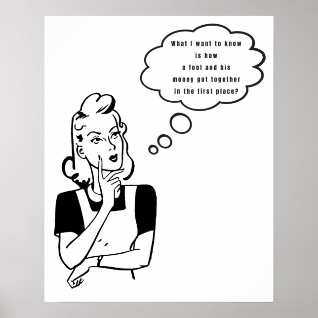 Tankar hos en Sarcastic Retro Housefru Poster (Framsidan)