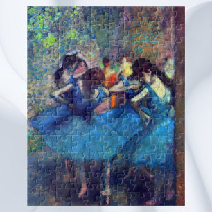 Tankar i blått av Edgar Degas, Vintage Ballet Art Pussel