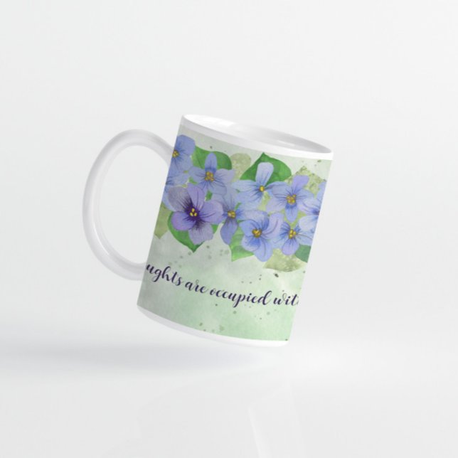 Tankar i Kärlek Violet Flower Kaffemugg (Skapare uppladdad)