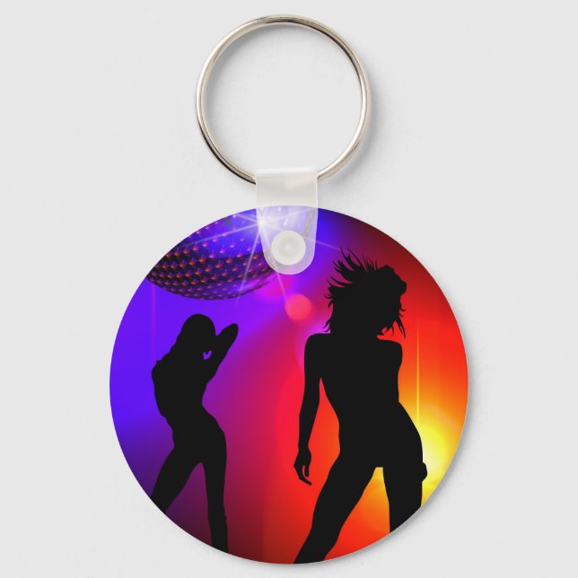 Tankar med Disco Bal Neon Färg Nyckelring Gift (Framsida)
