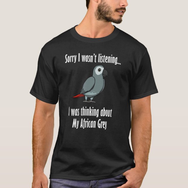 Tankar om afrikanska grå kuterifåglar t shirt (Framsida)
