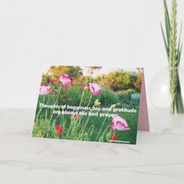 Tankar om Lycka Blommor Trädgård Kort (Framsida)
