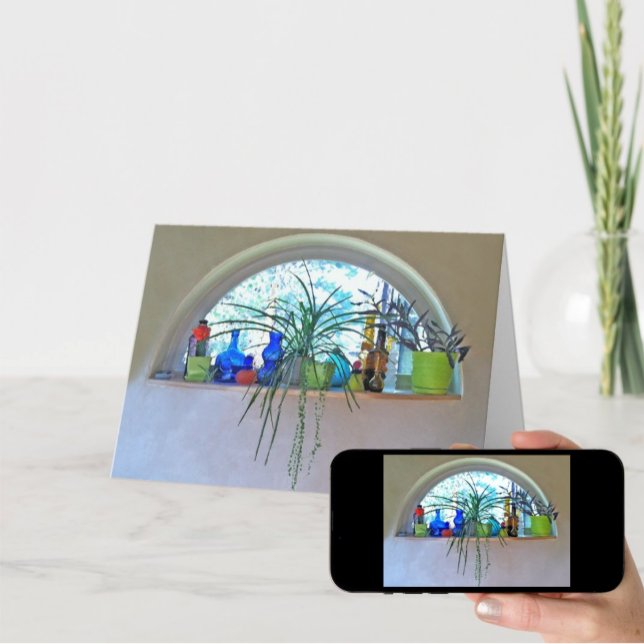 Tankar på att färglägga Flaskor-fönster vattenfärg Kort (Available for print and download)