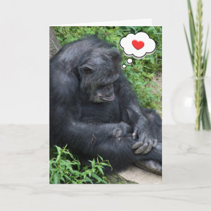 Tankar på dig Chimpanzee Kort