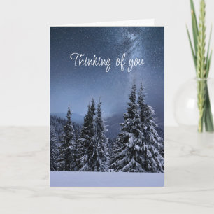 Tankar på dig Natt Himmel Starry Winter Scene Kort