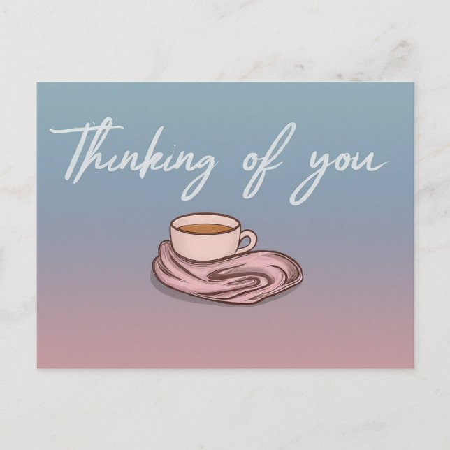 "Tankar på dig och skickar varm hals" Vykort (Framsida)