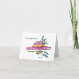 Tankar på dig*Rosa Hat Blank Note Card Kort