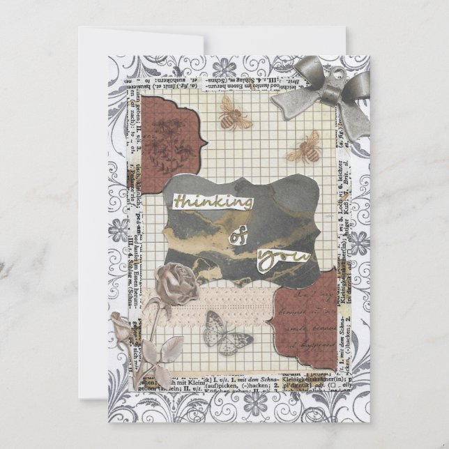 Tankar på dig som vill visa hälsningskort tack kort (Framsida)