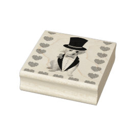 Tankar på dig Wooden Rubber Frimärke Stämpel