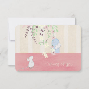 Tankar på ditt Cute White Mice Greeting Card