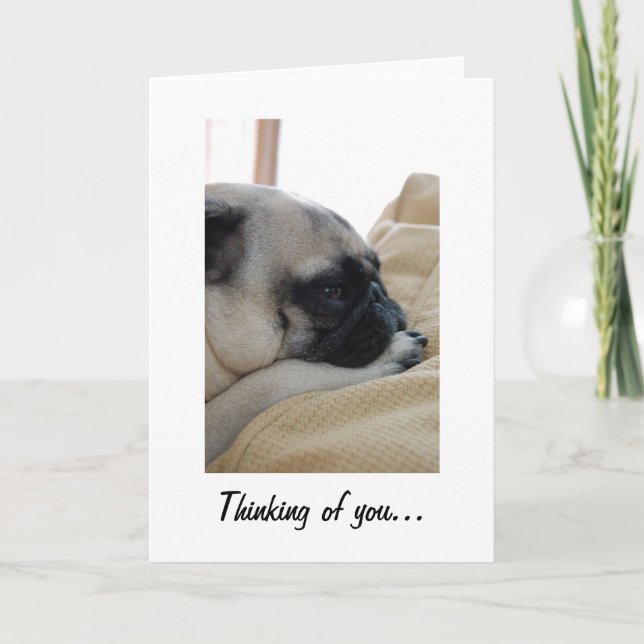 Tankar på ditt Pug Greeting Card Kort (Framsida)
