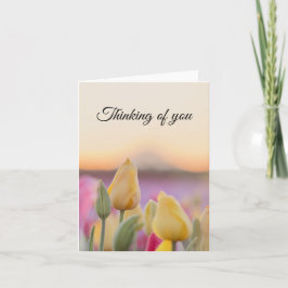 Tankar på ditt Tulip Folded Greeting Card Kort