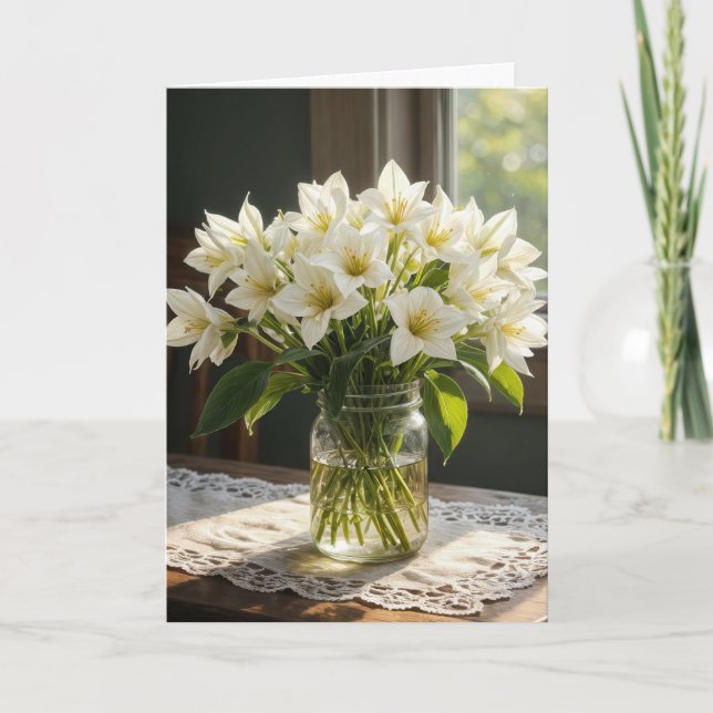Tankar på Trillium Bouquet Kort (Framsida)