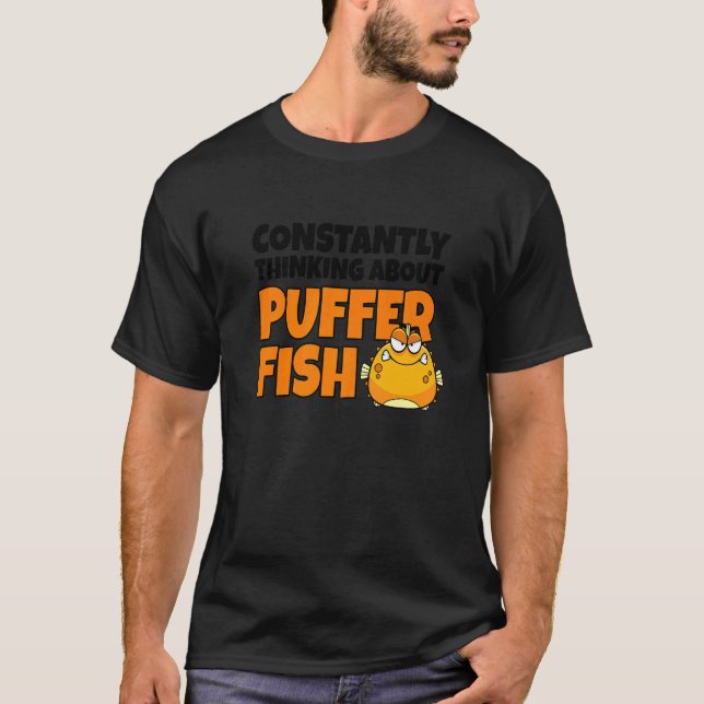 Tankar ständigt på att fiska blåfisk t shirt (Framsida)