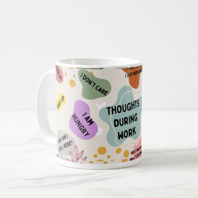 Tankar under arbete kaffemugg (Framsida vänster)