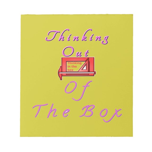 Tankar utanför rutans design anteckningsblock (Framsida)