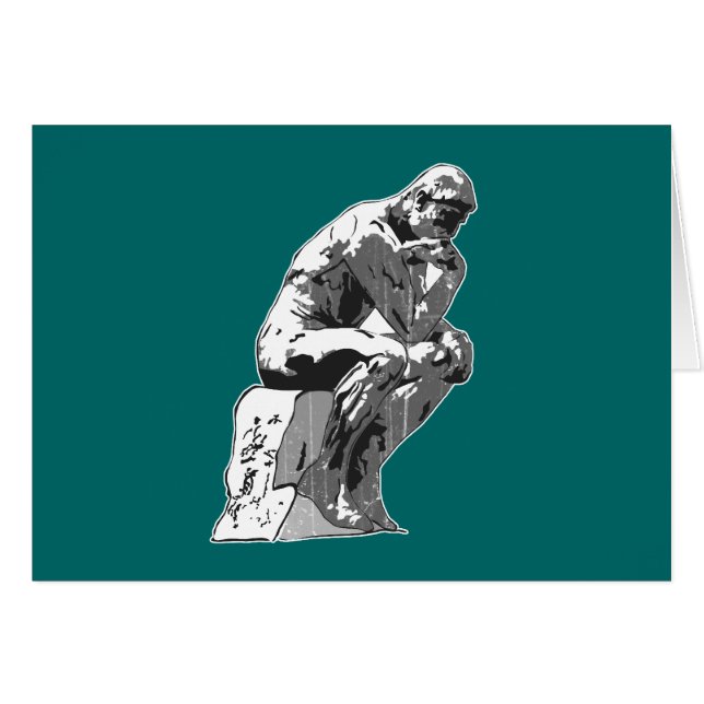 tänkare hälsningskort (Framsidan Horizontal)