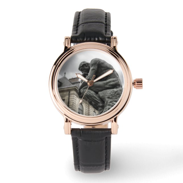 Tänkaren Rodin Paris Skulptur Armbandsur (Framsida)