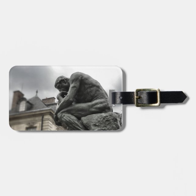 Tänkaren Rodin Paris Skulptur Bagagebricka (Horisontell Framsida)
