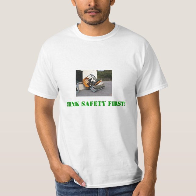 Tänkasäkerhet första! tee shirt (Framsida)