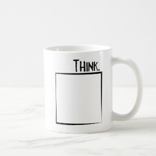 Tänkayttersida den ordagranna typografin för box kaffemugg