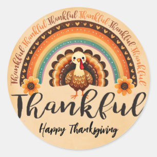 Tänkbar/ Thanksgiving dekal Runt Klistermärke