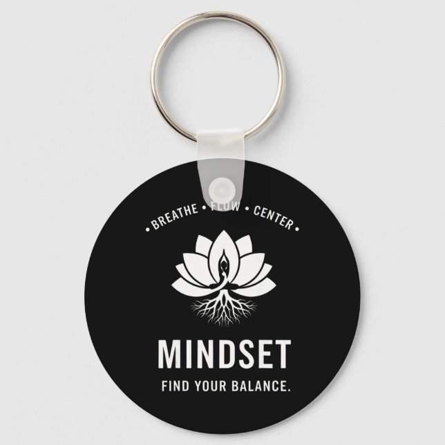 Tanke Attityd Hitta Ditt Lance Yoga Meditation  Nyckelring (Framsida)